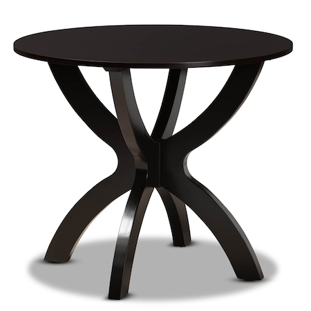 Baxton Studio Tilde Dark Brown Finished 35-Inch-Wide Round Wood Dining Table 169-10902
